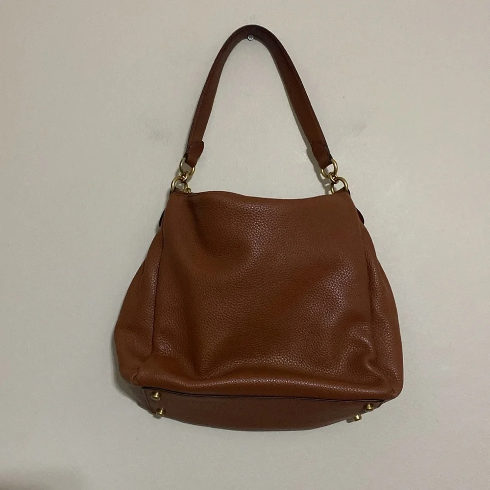 Coach  Shay Shoulder Leather Bag women large brown casual office retro
